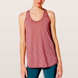Lululemon Essential Tank Top Pleated Back Heather Burgundy Size 4